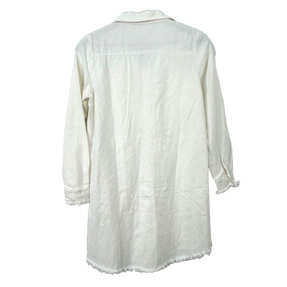 New Zilcremo Women S White Denim Shirt Dress Long Sleeve Jean Button Up 1059T2 - Picture 8 of 12